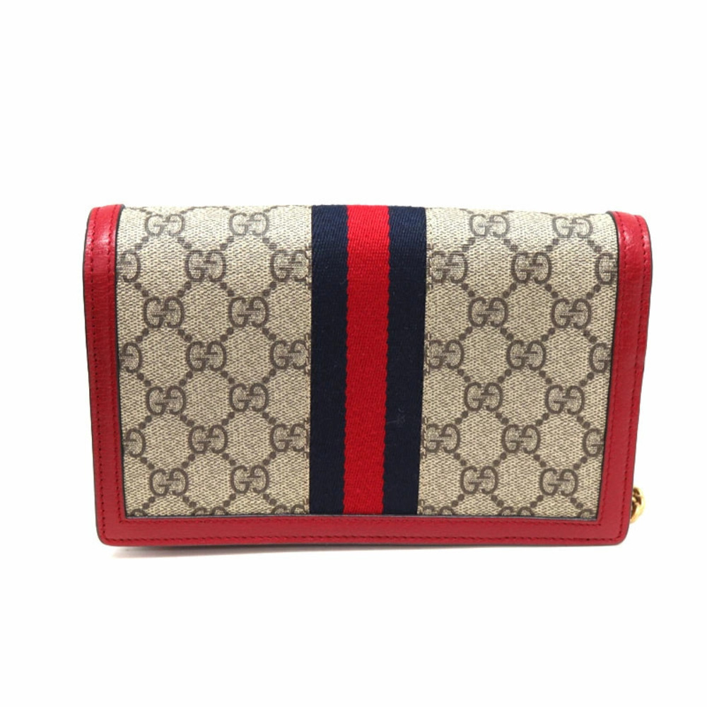 Gucci Chain Wallet Shoulder Bag Brown Red - Picture 2 of 6